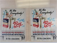 2 WWII 1941 Hi Ho Crackers Defense Bonds Posters