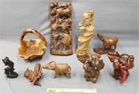 Asian Wood Carvings Lot Collection