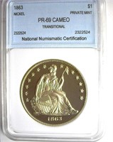 1836 $1 NNC PR69 CAM Transitional Nickel Copy
