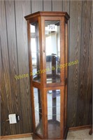 3 Sided Lighted Curio Cabinet