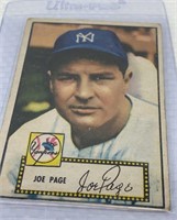 Topps 1952 joe page baseball card