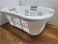 Hip Hugger White Laundry Basket 18inWx25inLx9 1/2H