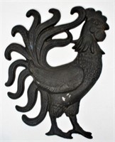 9" Cast Iron Rooster Wall Hanging