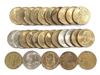 25 Dollar Coins SB Anthony, Sacagawea, Pres. +