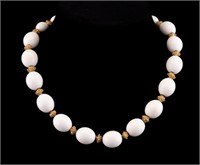 Trifari Vintage White Beaded Necklace