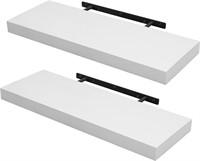 BATODA 24 White Floating Shelves Set  2pcs