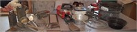 Vintage kitchen and household utensils, ladles,