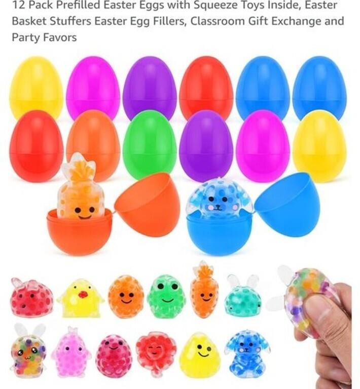 MSRP $8 12 Prefilled Squish Toy Eggs