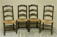French Farmhouse Style Ladder Back Oak Chairs.