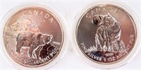 Coin 2 Canadian $5 Silver .9999 Fine 1 OZ