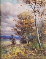 John E Bundy 10x8 WC Early Autumn Vista