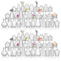 CEWOR Glass Bud Vases in Bulk, Set of 64 Small