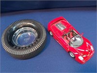 Firestone Tire Ashtray - Durago Ferrari Toy Car