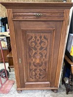 Large Cabinet Beautiful Wood Work *slight damage*