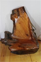 Unique Hand-Crafted Burlwood Throne Chair