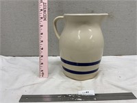 8 1/2" Blue Striped Roseville Pottery Crock