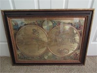 World Map Print in Frame 28" x 37"