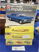 FOUR VINTAGE MODLEL CAR KITS