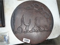 Kenya Wood Rhino 2-sided Platter