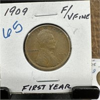 1909 WHEAT PENNY CENT FIRST YEAR