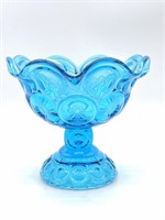 Blue Glass Moon and Stars Compote 5”