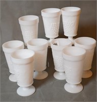 Anchor Hocking Milk Glass Footed Tumblers