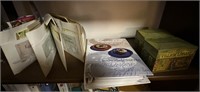 paper recipe folder, 2 recipe tins, dessert book