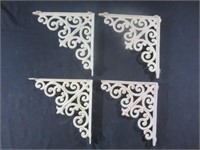 4 Nice Vintage Painted White Cast Iron Decorative