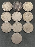 Lot Of 10 Liberty Head V Nickels