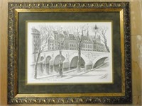Parisian "Le Pont Marie" F. Dhoska Artwork.