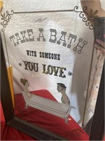 Vintage Mirror 'take a bath with someone you love