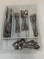 Set of Heirloom by Oneida Flatware In Holder