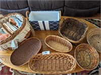 Assorted Baskets and Decorative Hand Towels