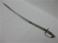 Vtg India Made Brass Handled Sword - 34" Long