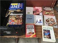 Assorted Cookbooks And Magazines In Crate