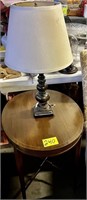 round side table with lamp