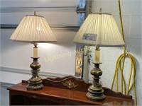 TWO VINTAGE BRASS TABLE LAMPS