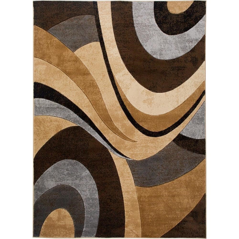 Tribeca Slade Brown/Grey 8x10 Abstract Rug