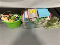 CLEANING SUPPLIES, GROUP OF TOWELS & SOFT GOODS,