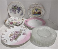(AF) Lot of assorted plates including 5 decorated