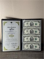 US Issued Uncut Sheet Of Two Dollar Bills