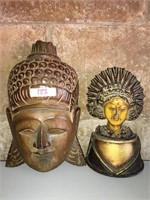 Buddha Wall Ornament and Ethnic Queen Statue