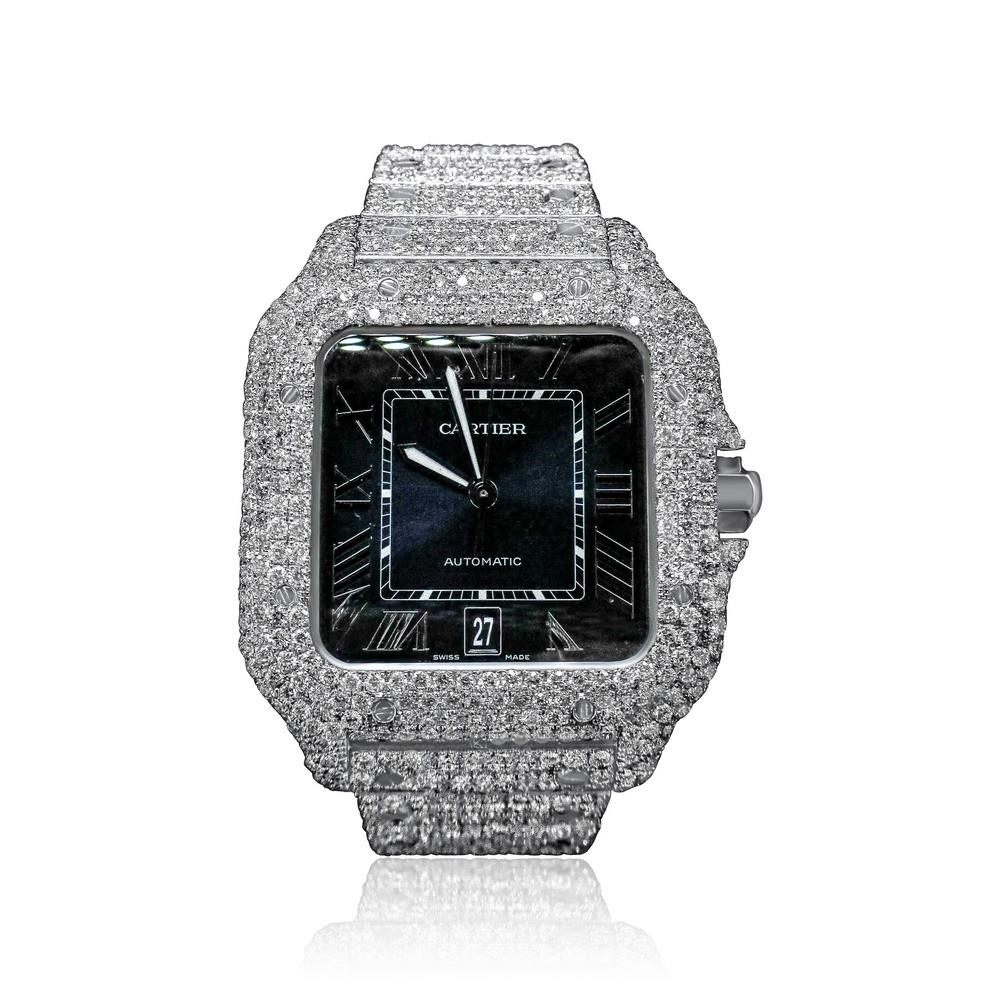 CARTIER BLUE DIAL SANTOS 23.00CT DIAMOND