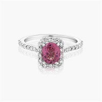 14K WHITE GOLD 2.00CT RUBY 0.50CT DIAMOND RING