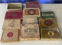 Lot of 11 Vintage Cigar Boxes
