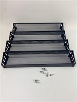 (4) Black Metal Wall Hanging Spice Shelves