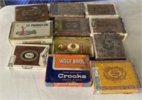Lot of 11 Vintage Cigar Boxes
