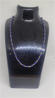 Sterling and blue bead necklace marked 925
