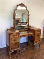 Antique Berkey & Gay Vanity with Mirror