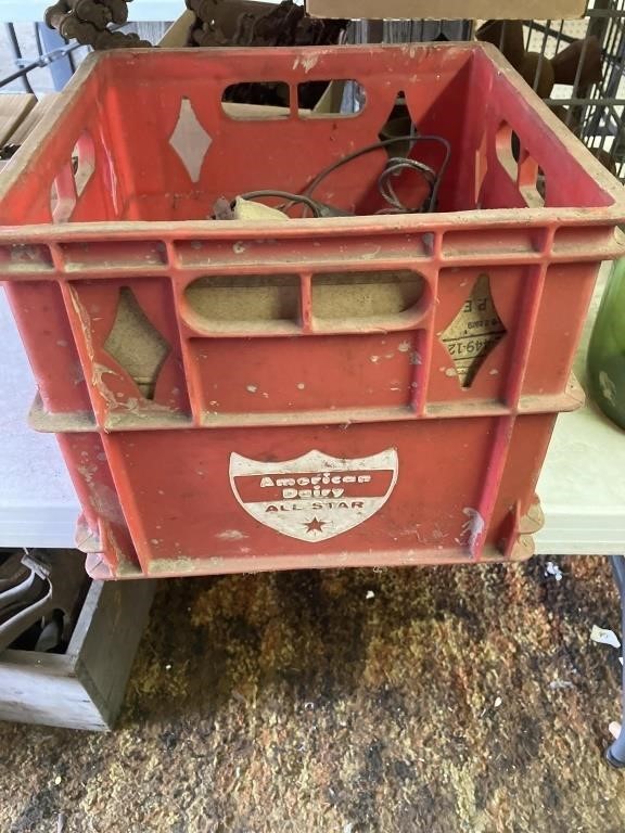 American Dairy crate with carbon brush